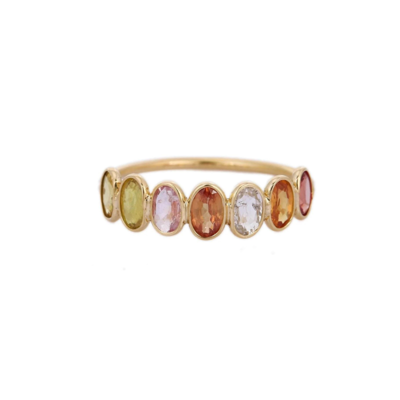 14k solid gold tourmaline half eternity band gj584 1