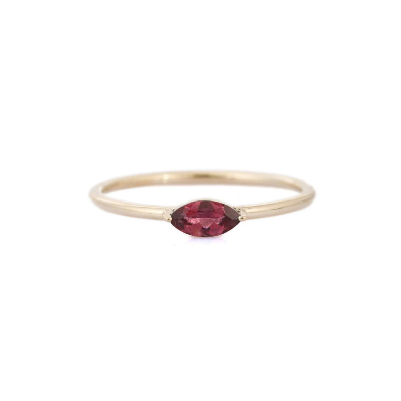 14k solid gold tourmaline stackable ring gj457 1