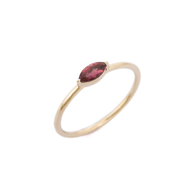 14k solid gold tourmaline stackable ring gj457 2
