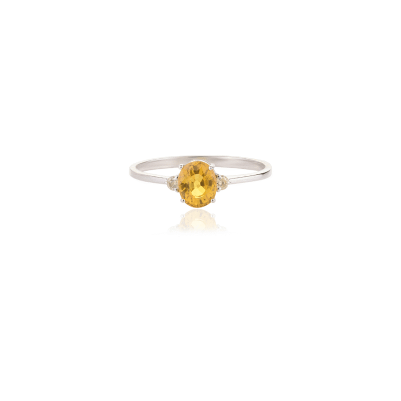 14k solid gold yellow sapphire ring gj334 1