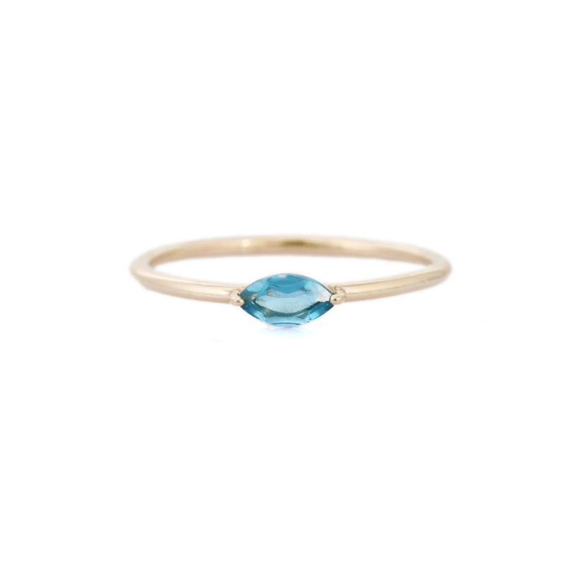 14k solid marquise cut blue topaz ring gj438 1