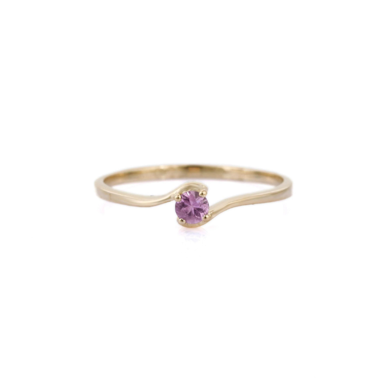 14k solid natural pink sapphire ring gj460 1