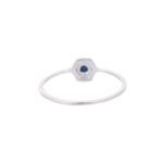 14K Solid Gold Blue Sapphire Stacking Ring - Image 5