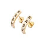 14K Yellow Gold Brown Diamond Bali Earrings - Image 4