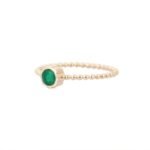 14K Solid Gold Round Emerald Ring - Image 3