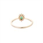 14K Solid Gold Emerald & Diamond Engagement Ring - Image 6