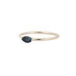 14K Solid Gold Blue Sapphire Dainty Ring - Image 4