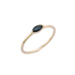 14K Solid Gold Blue Sapphire Dainty Ring - Image 3