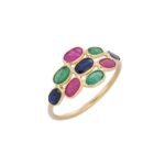 14K Solid Gold ERS Multi Gemstone Ring - Image 2