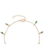 14K Solid Gold Marquise Emerald Charm Bracelet - Image 4