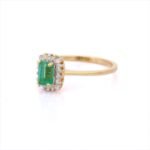 18K Solid Gold Emerald Diamond Ring - Image 3