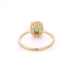 18K Solid Gold Emerald Diamond Ring - Image 4
