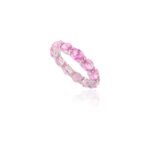 18K Solid Gold Pink Sapphire Eternity Band - Image 3