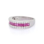 18K Solid Gold Ruby Half Eternity Band - Image 5