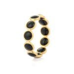 14K Solid Gold Black Onyx Eternity Band - Image 5