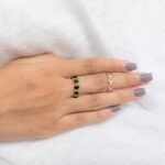 14K Solid Gold Black Onyx Eternity Band - Image 4