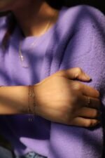 14K Solid Gold Diamond Chain Bracelet - Image 7