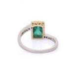 18K Solid Gold Emerald Diamond Ring - Image 4