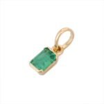 14K Solid Gold Emerald Pendant - Image 2