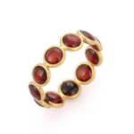 18K Solid Gold Garnet Eternity Band - Image 2