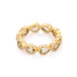 14K Solid Gold Lemon Topaz Eternity Band - Image 6