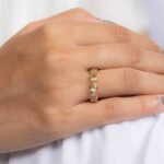 14K Solid Gold Lemon Topaz Eternity Band - Image 5