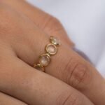 18K Solid Gold Lemon Topaz Eternity Band - Image 2