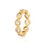 14K Solid Gold Lemon Topaz Eternity Band - Image 4
