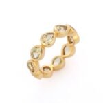 14K Solid Gold Lemon Topaz Eternity Band - Image 3