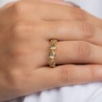14K Solid Gold Lemon Topaz Eternity Band - Image 2