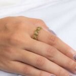 18K Solid Gold Peridot Eternity Band - Image 4