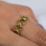 18K Solid Gold Peridot Eternity Band - Image 2