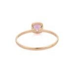 14K Solid Gold Cushion Cut Pink Sapphire Ring - Image 4