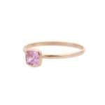 14K Solid Gold Cushion Cut Pink Sapphire Ring - Image 3