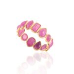 14K Solid Gold Ruby Eternity Band - Image 3