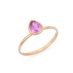 18K Solid Gold Sapphire Ring - Image 2