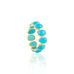 14K Solid Gold Turquoise Eternity Band - Image 4