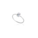 18K Solid Gold Aquamarine Solitaire Ring - Image 2