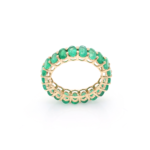 14K Solid Gold Emerald Eternity Band - Image 3