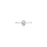 18K Solid Gold Aquamarine Solitaire Ring