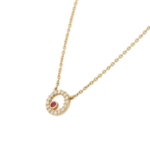 14K Solid Gold Ruby Diamond Necklace - Image 2