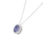 14K Solid Gold Tanzanite Pendant Necklace - Image 2