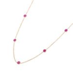 18k Solid Gold Ruby Chain Necklace - Image 3