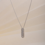 18k Natural Diamond Bar Necklace - Image 4