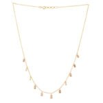 14K Yellow Gold Natural Diamond Necklace - Image 4