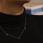 14K Gold Natural Diamond Chain Necklace - Image 4