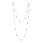 18k Solid Gold Ruby Chain Necklace - Image 5