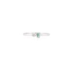 14K Solid Gold Emerald Diamond Toi Et Moi Ring