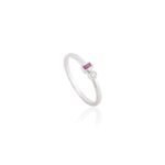 14K Solid Gold Ruby Diamond Toi Et Moi Ring - Image 3