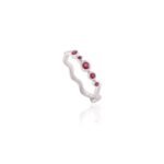 18K Solid Gold Ruby Wavy Dainty Ring - Image 3